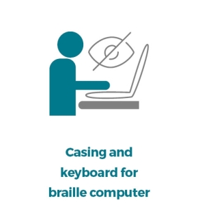 Casing & keyboard for braille computer